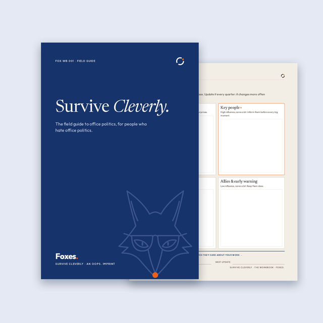 Survive Cleverly field guide cover with a workbook page